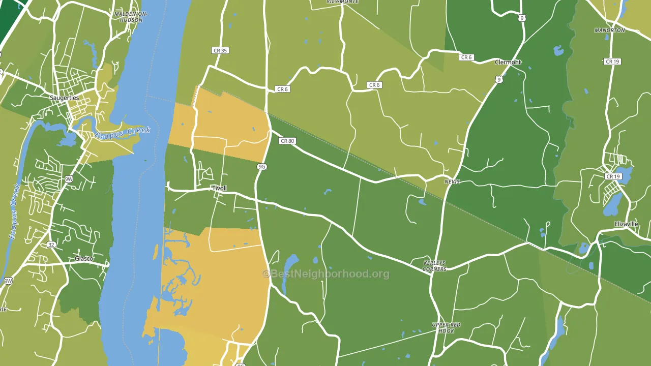 Tivoli, NY block-group voter-turnout map