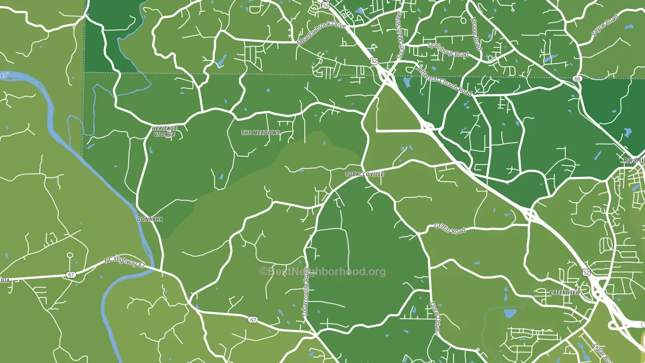 Tobaccoville, NC block-group voter-turnout map