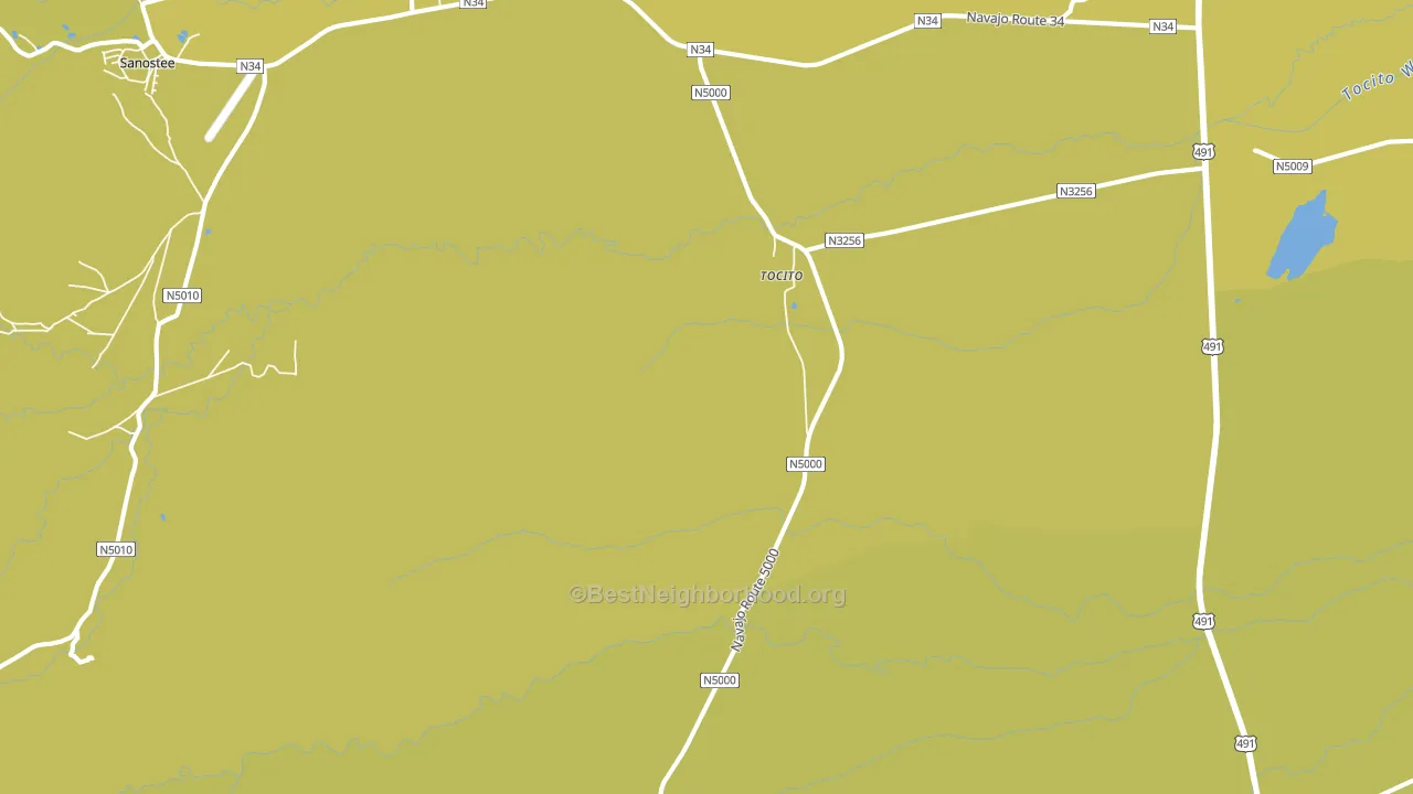 Tocito, NM block-group voter-turnout map