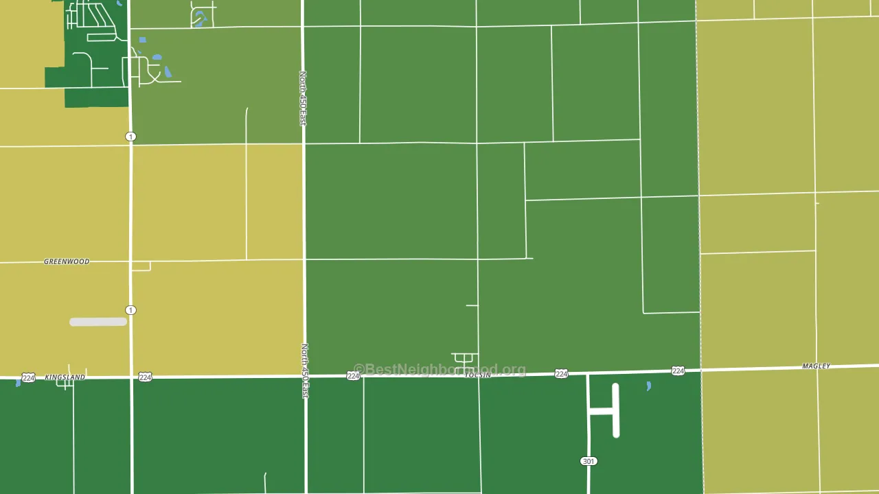 Tocsin, IN block-group voter-turnout map