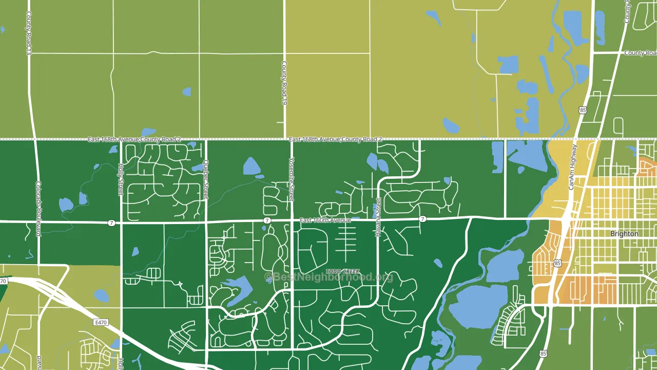 Todd Creek, CO block-group voter-turnout map
