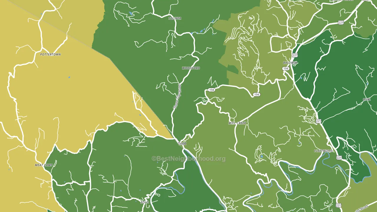 Todd, NC block-group voter-turnout map
