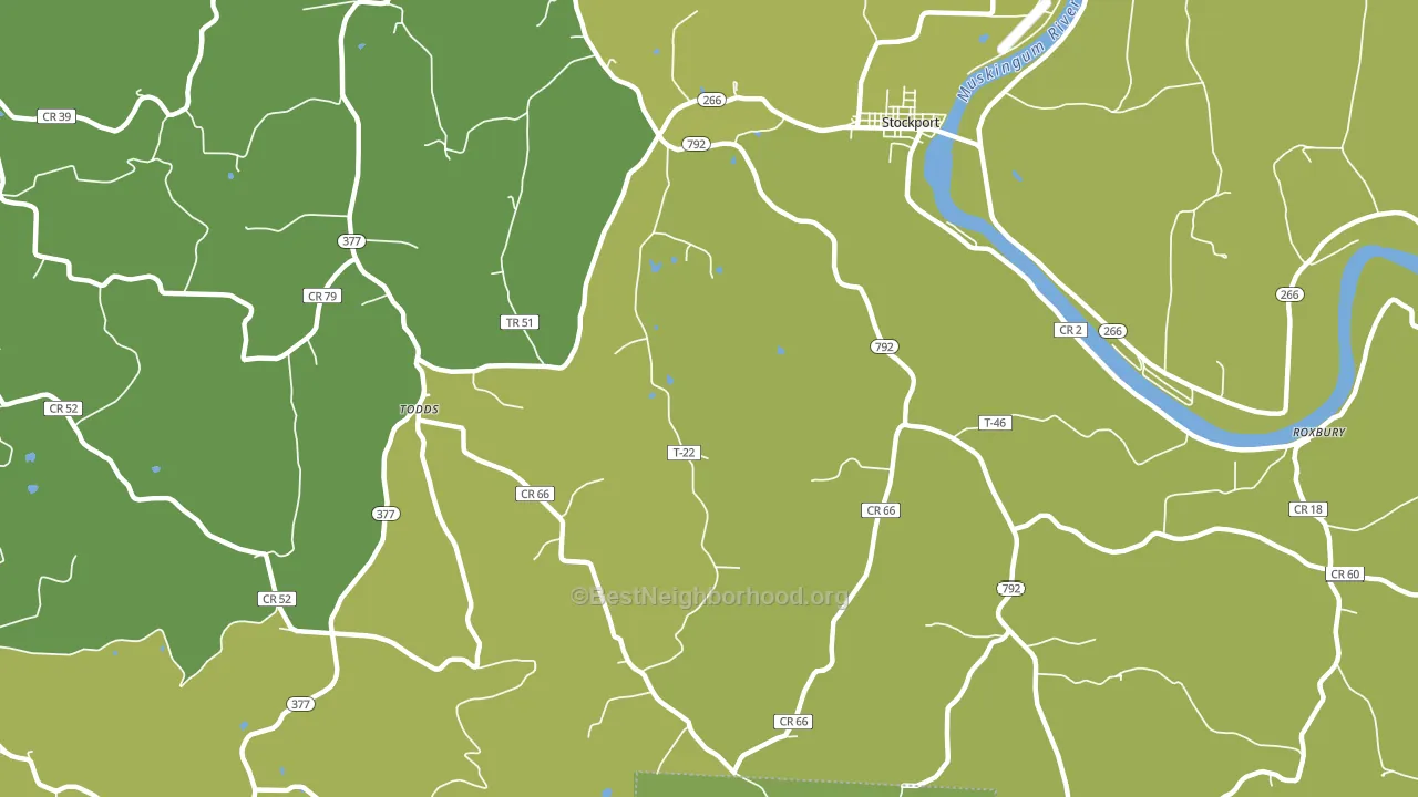 Todds, OH block-group voter-turnout map