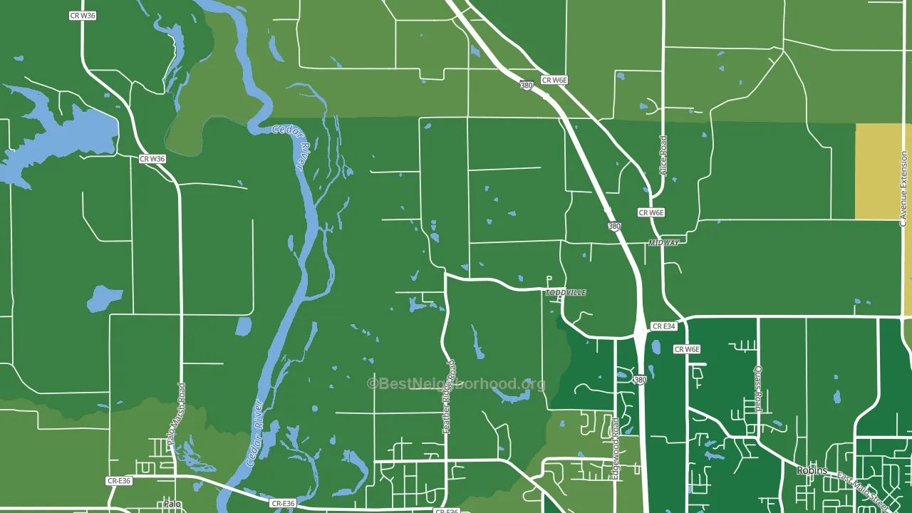 Toddville, IA block-group voter-turnout map