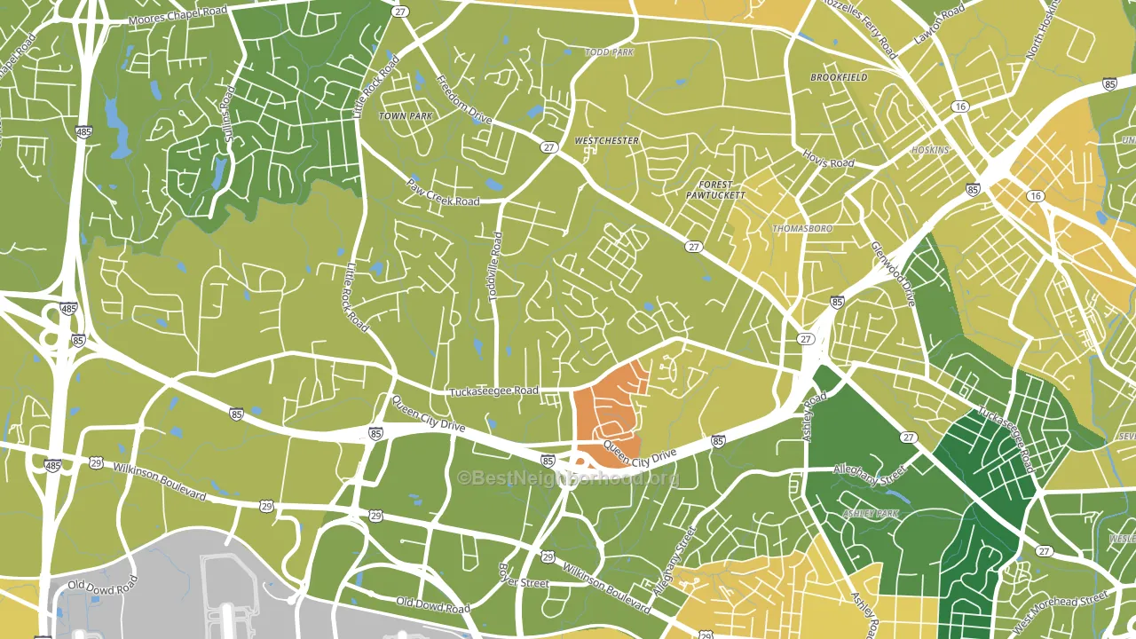 Toddville Road, Charlotte, NC block-group voter-turnout map