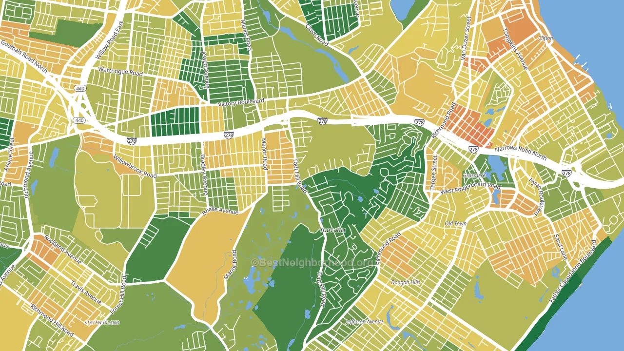 Todt Hill, Staten Island, NY block-group voter-turnout map