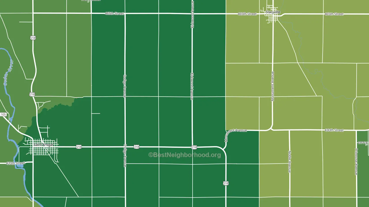 Toeterville, IA block-group voter-turnout map