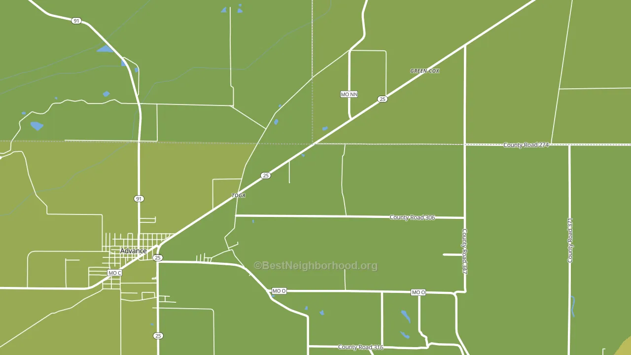 Toga, MO block-group voter-turnout map