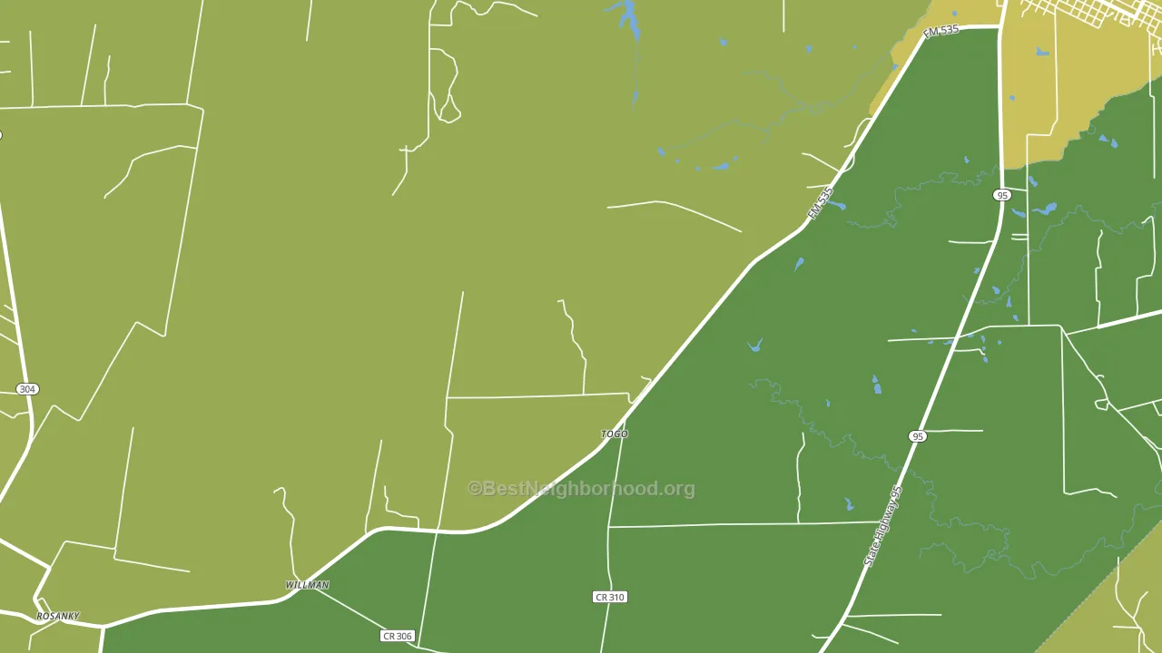 Togo, TX block-group voter-turnout map
