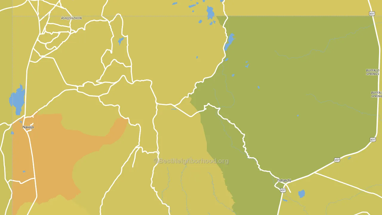 Tohatchi, NM block-group voter-turnout map