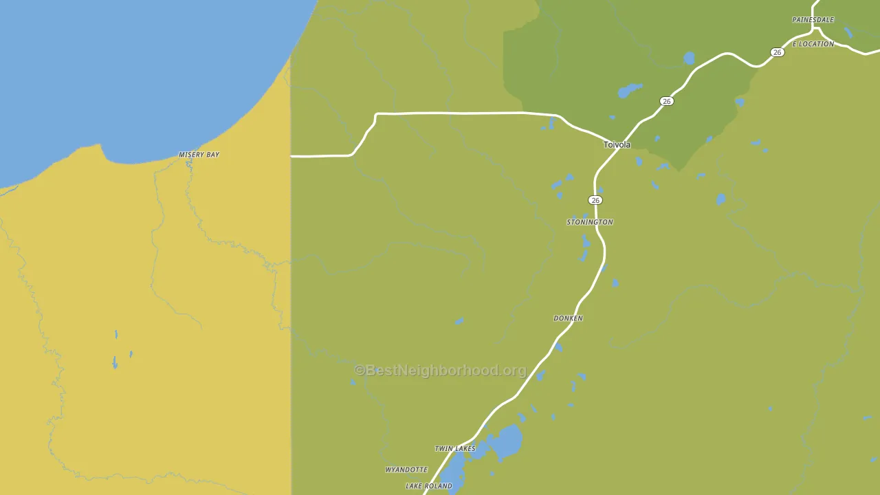 Toivola, MI block-group voter-turnout map