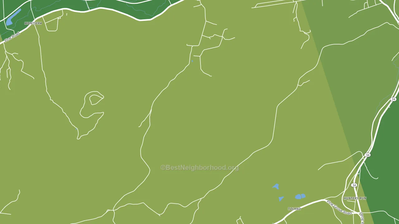 Toland, PA block-group voter-turnout map