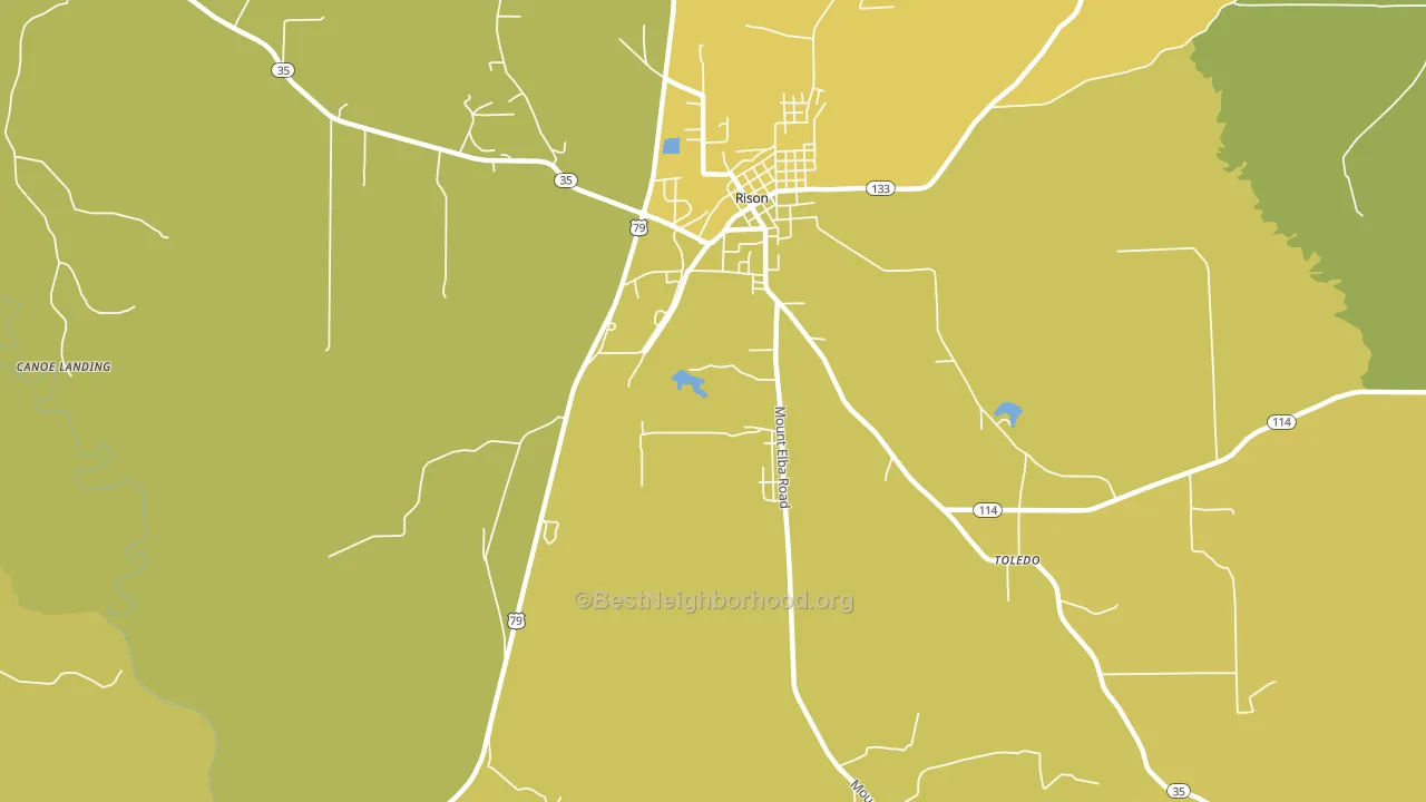 Toledo, AR block-group voter-turnout map