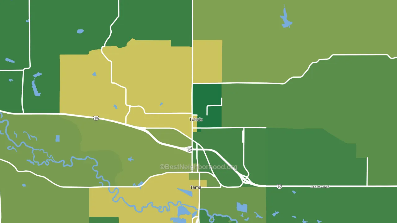 Toledo, IA block-group voter-turnout map