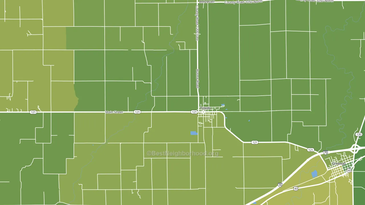 Toledo, IL block-group voter-turnout map