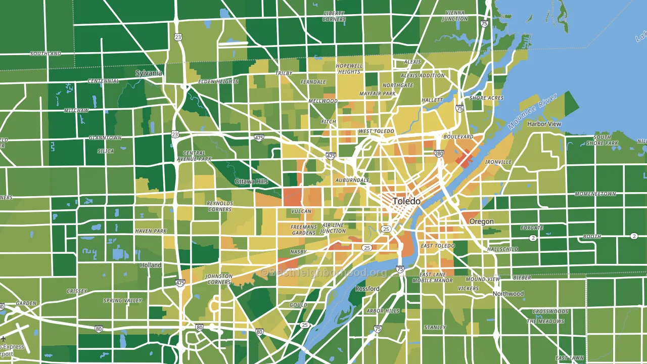 Toledo, OH block-group voter-turnout map