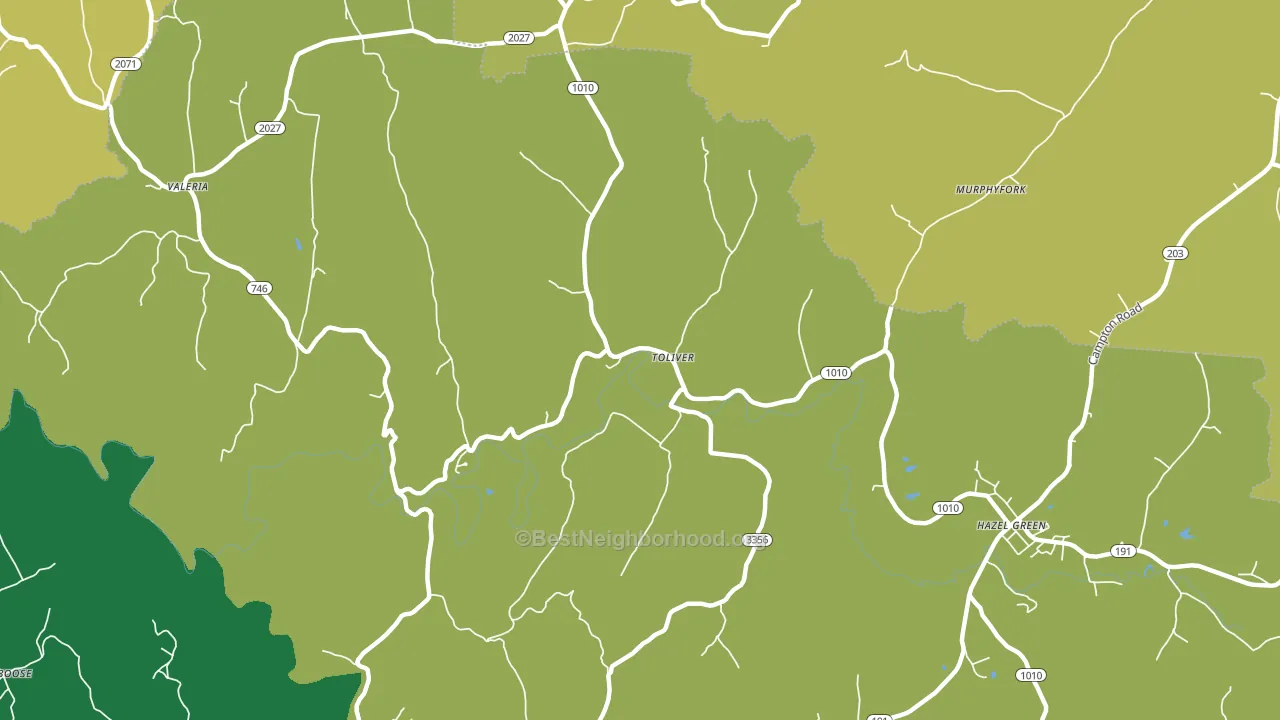 Toliver, KY block-group voter-turnout map