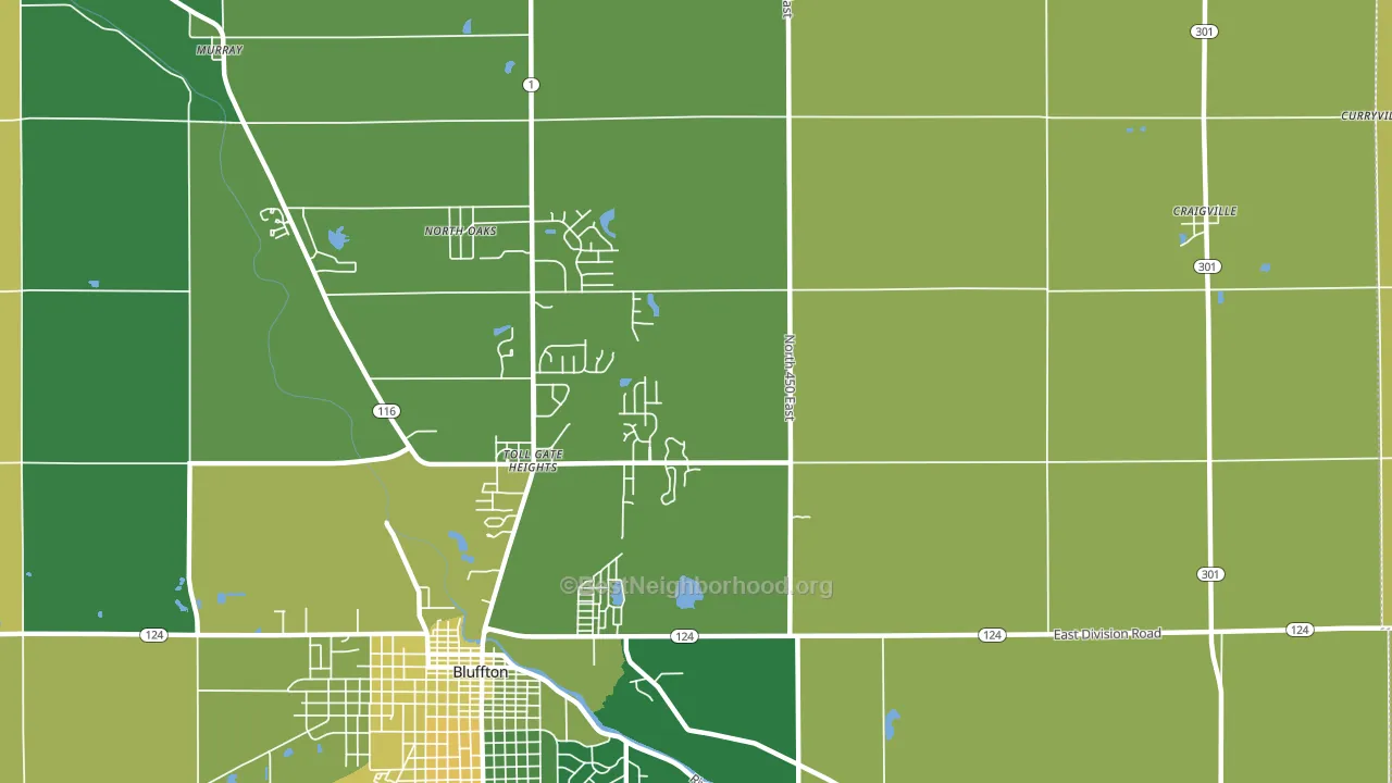 Toll Gate Heights, IN block-group voter-turnout map