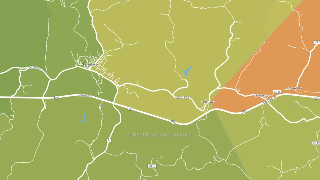 Toll Gate, WV block-group voter-turnout map