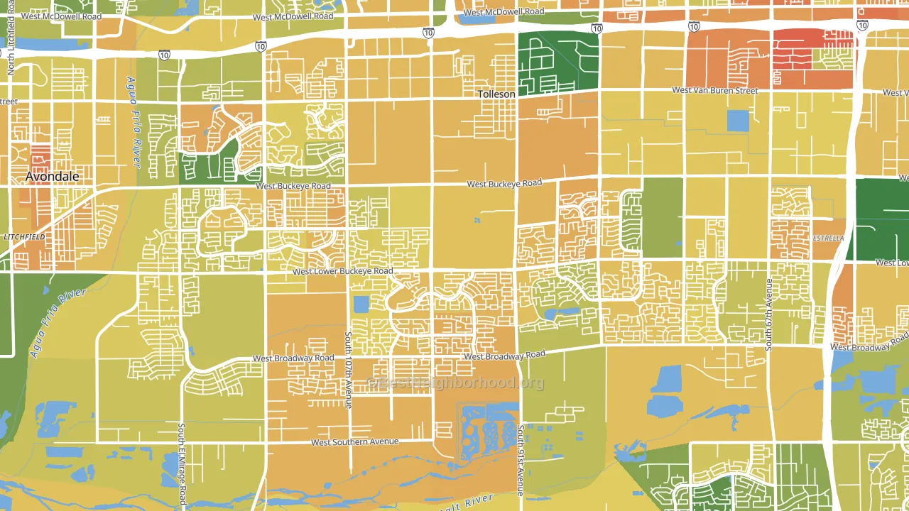 Tolleson, AZ block-group voter-turnout map