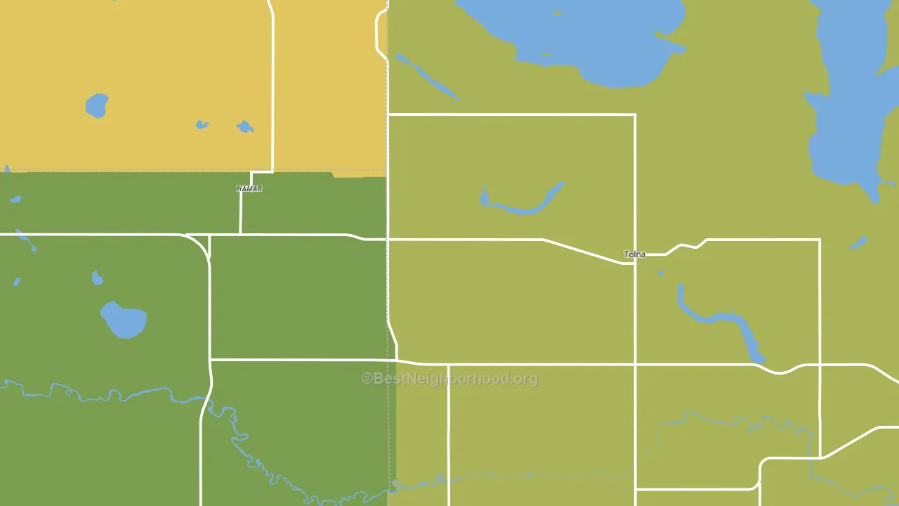 Tolna, ND block-group voter-turnout map