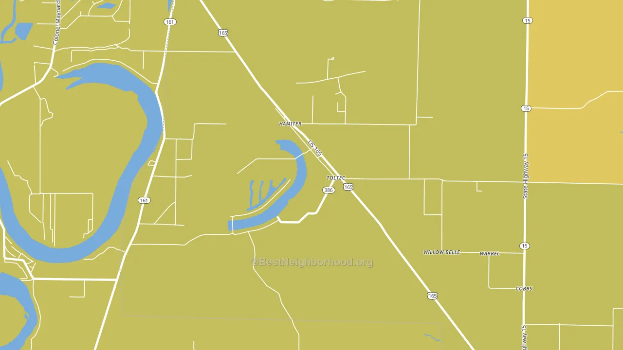 Toltec, AR block-group voter-turnout map