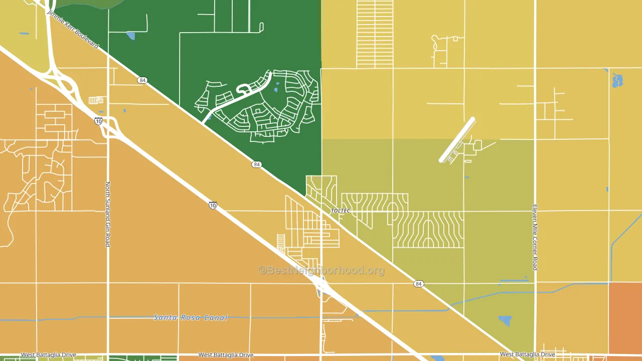Toltec, AZ block-group voter-turnout map