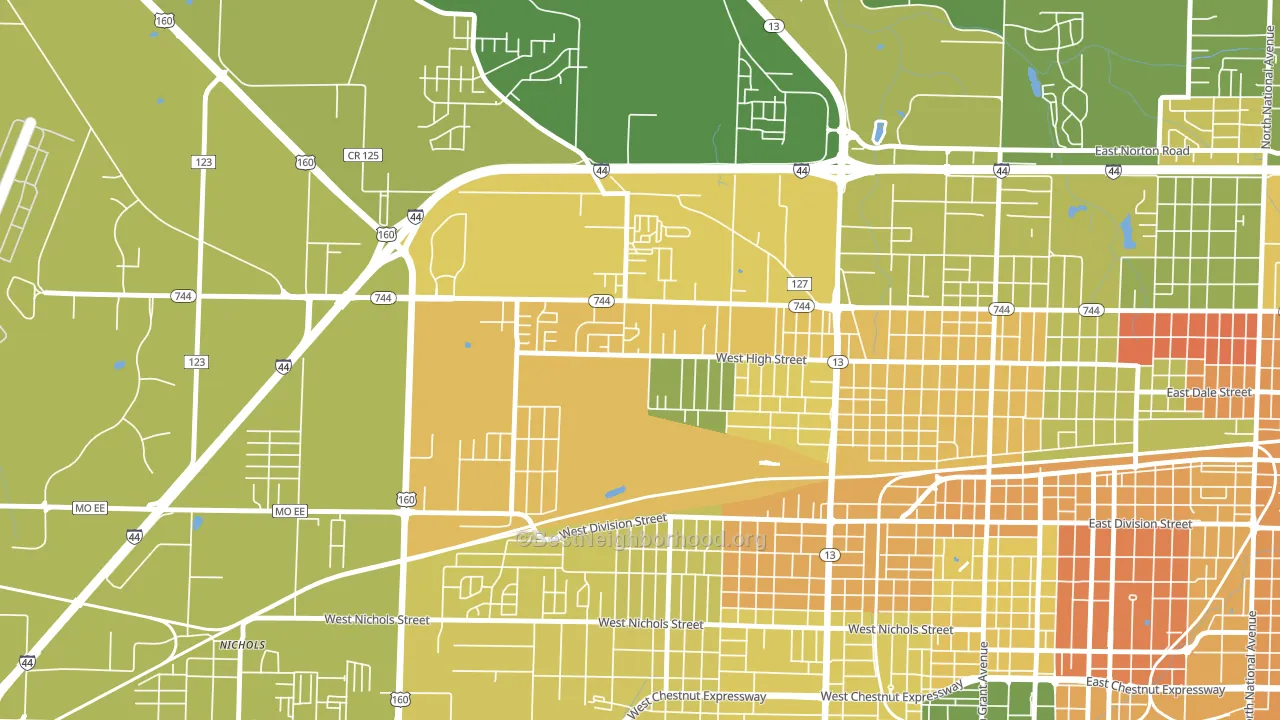 Tom Watkins, Springfield, MO block-group voter-turnout map