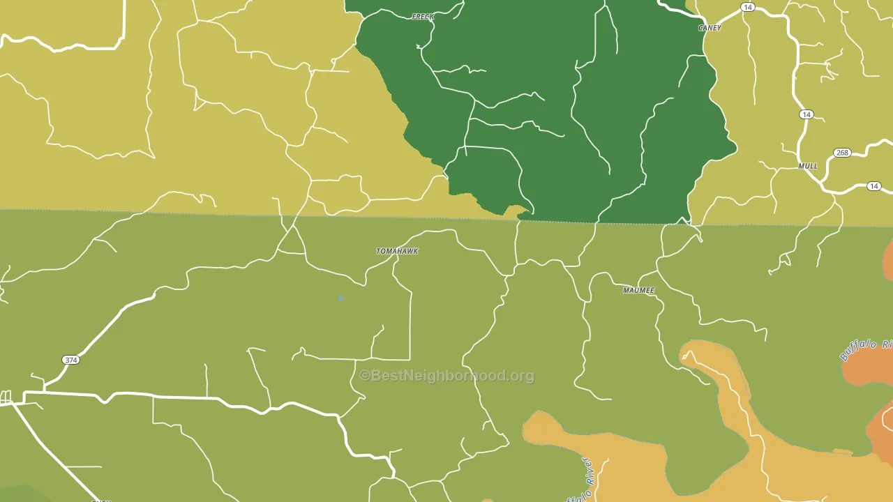 Tomahawk, AR block-group voter-turnout map
