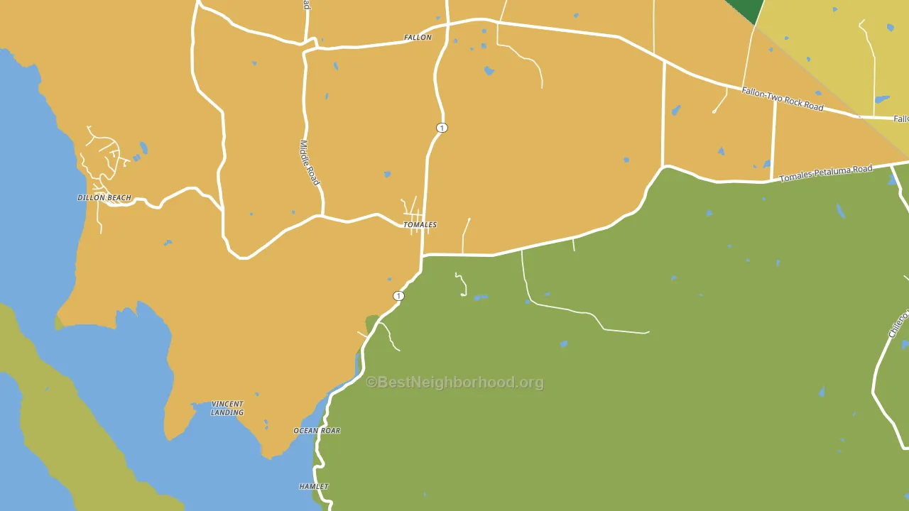 Tomales, CA block-group voter-turnout map