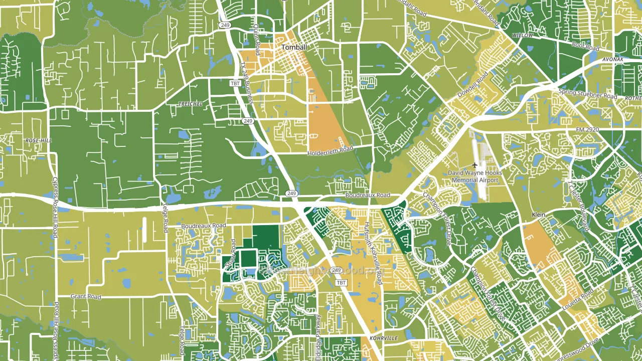 Tomball, TX block-group voter-turnout map