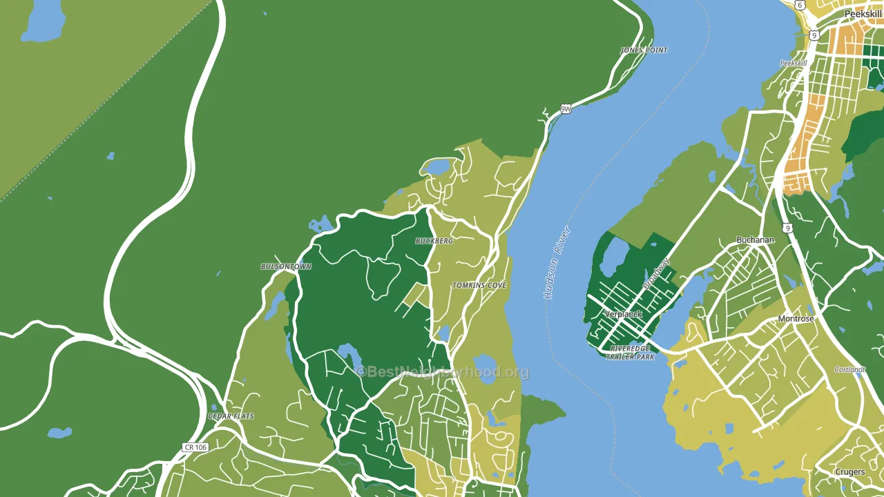 Tomkins Cove, NY block-group voter-turnout map