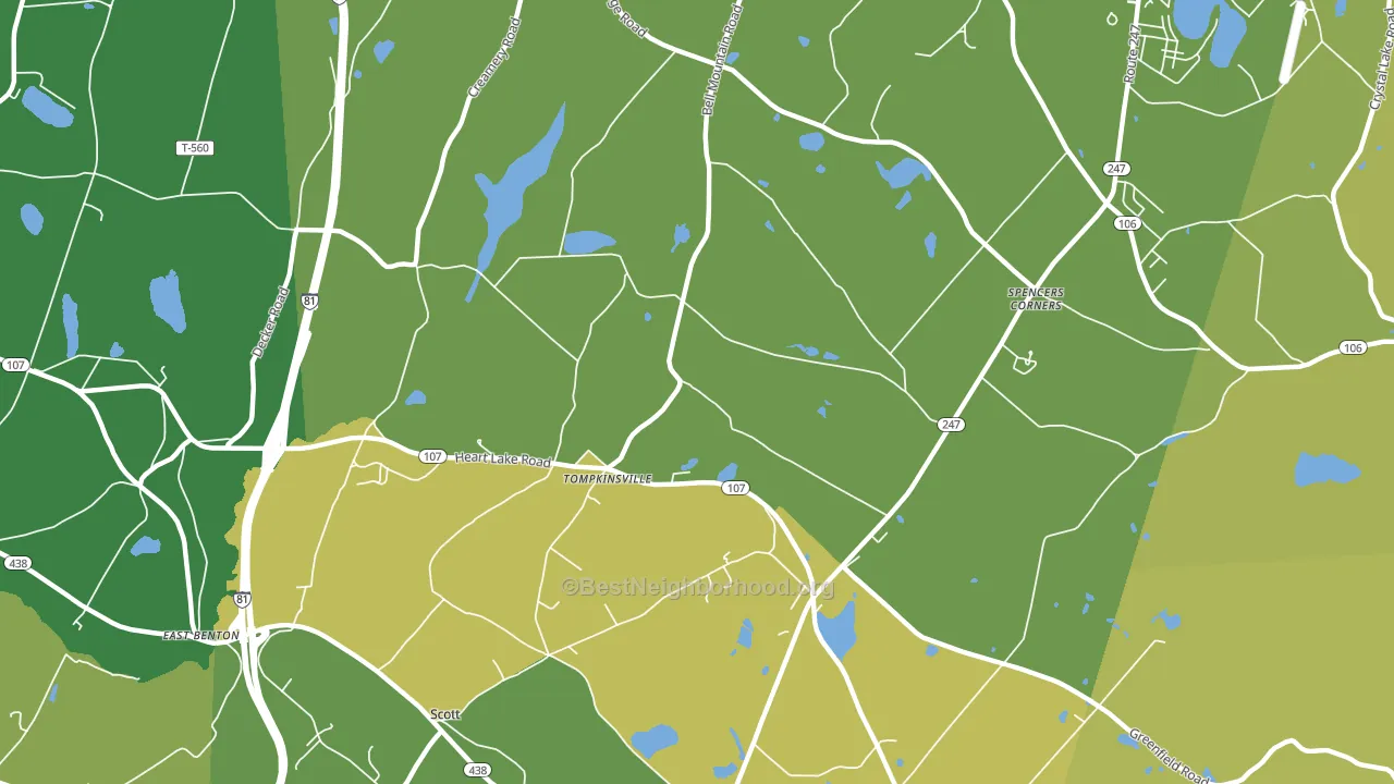 Tompkinsville, PA block-group voter-turnout map