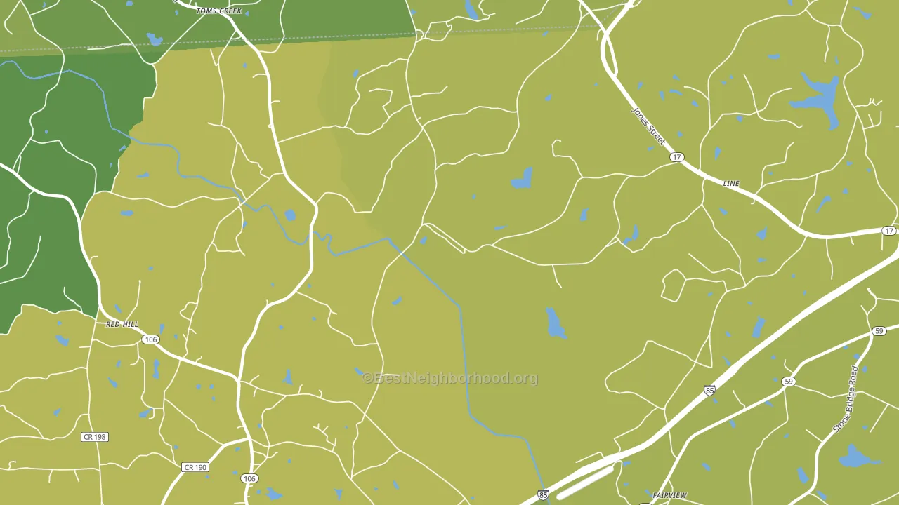 Toms Creek, GA block-group voter-turnout map