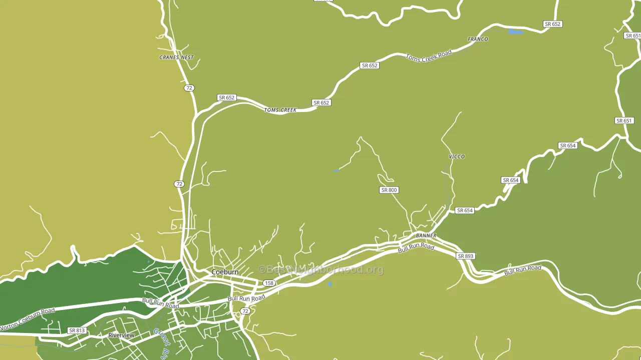 Toms Creek, VA block-group voter-turnout map