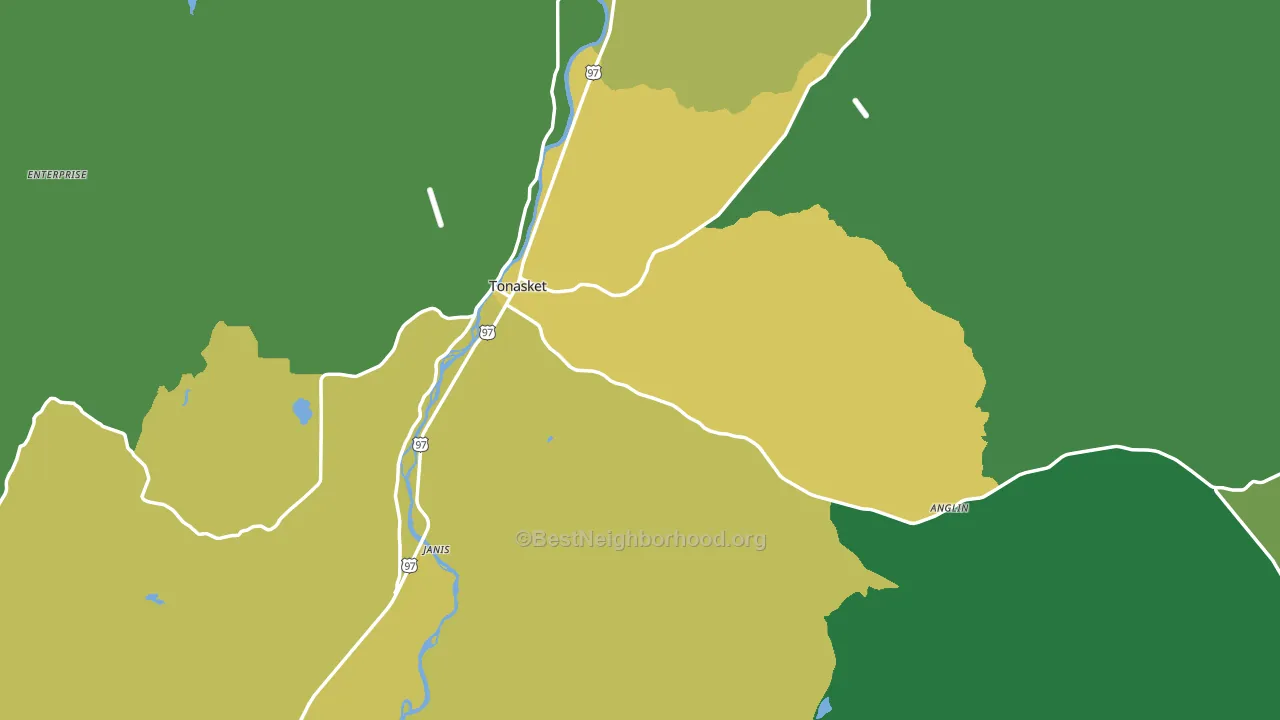 Tonasket, WA block-group voter-turnout map