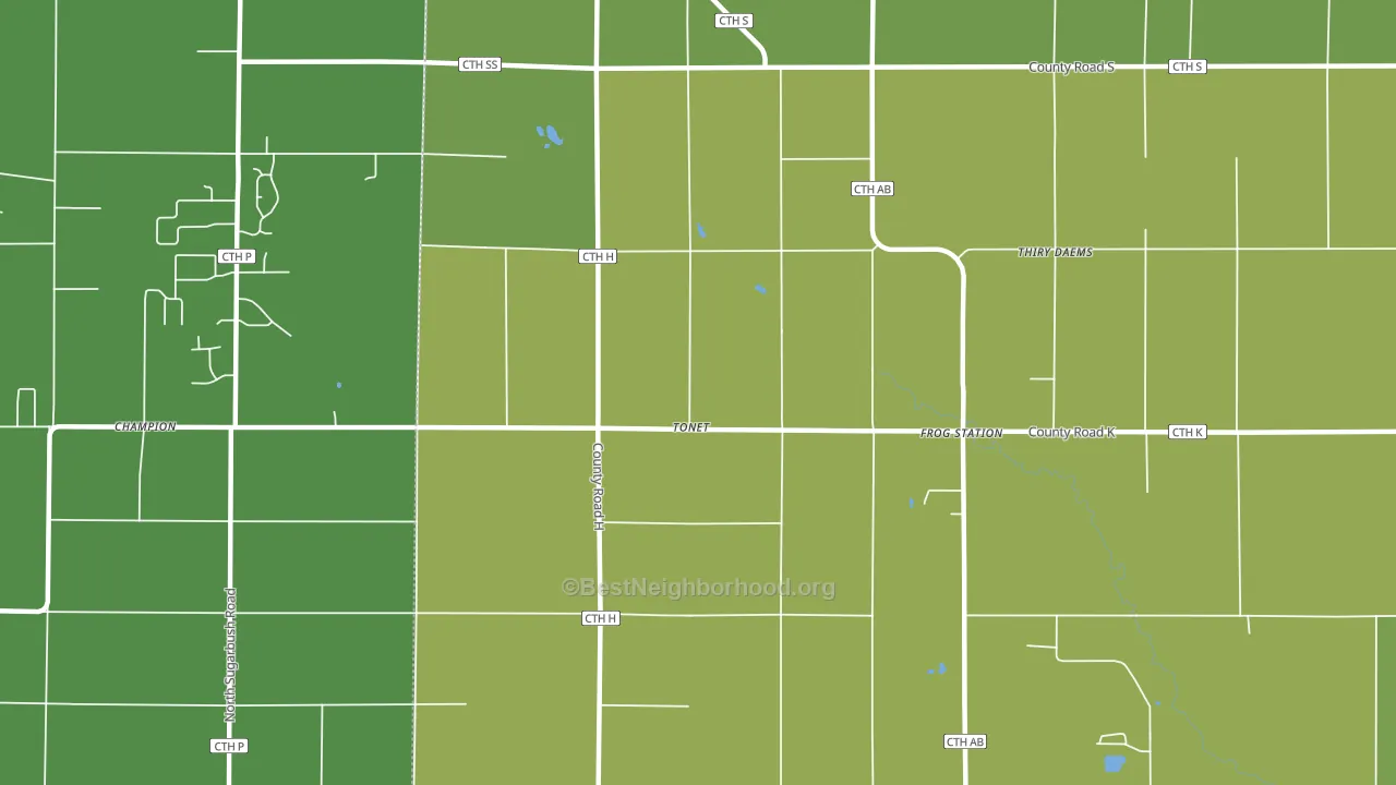 Tonet, WI block-group voter-turnout map