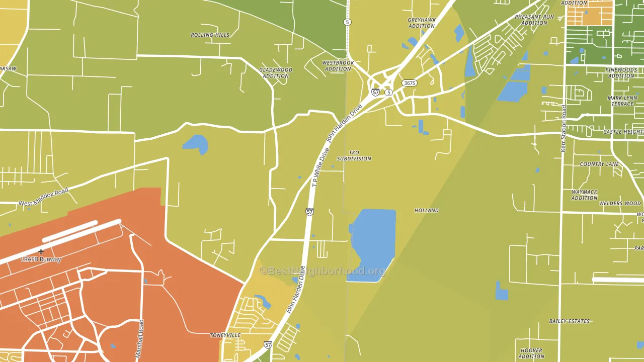 Toneyville, AR block-group voter-turnout map