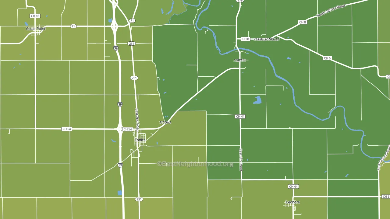 Tonica, IL block-group voter-turnout map