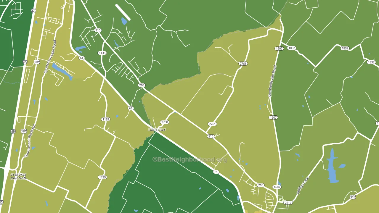 Tonieville, KY block-group voter-turnout map