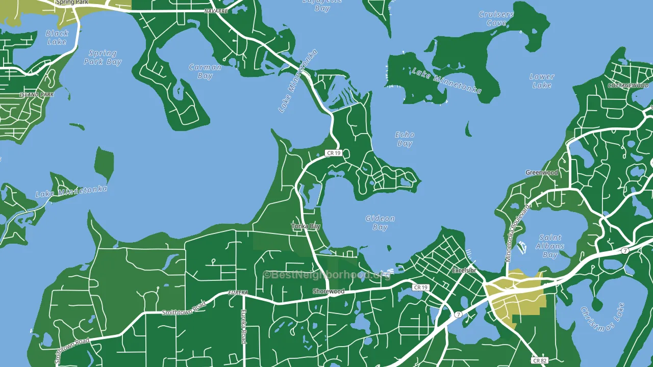 Tonka Bay, MN block-group voter-turnout map