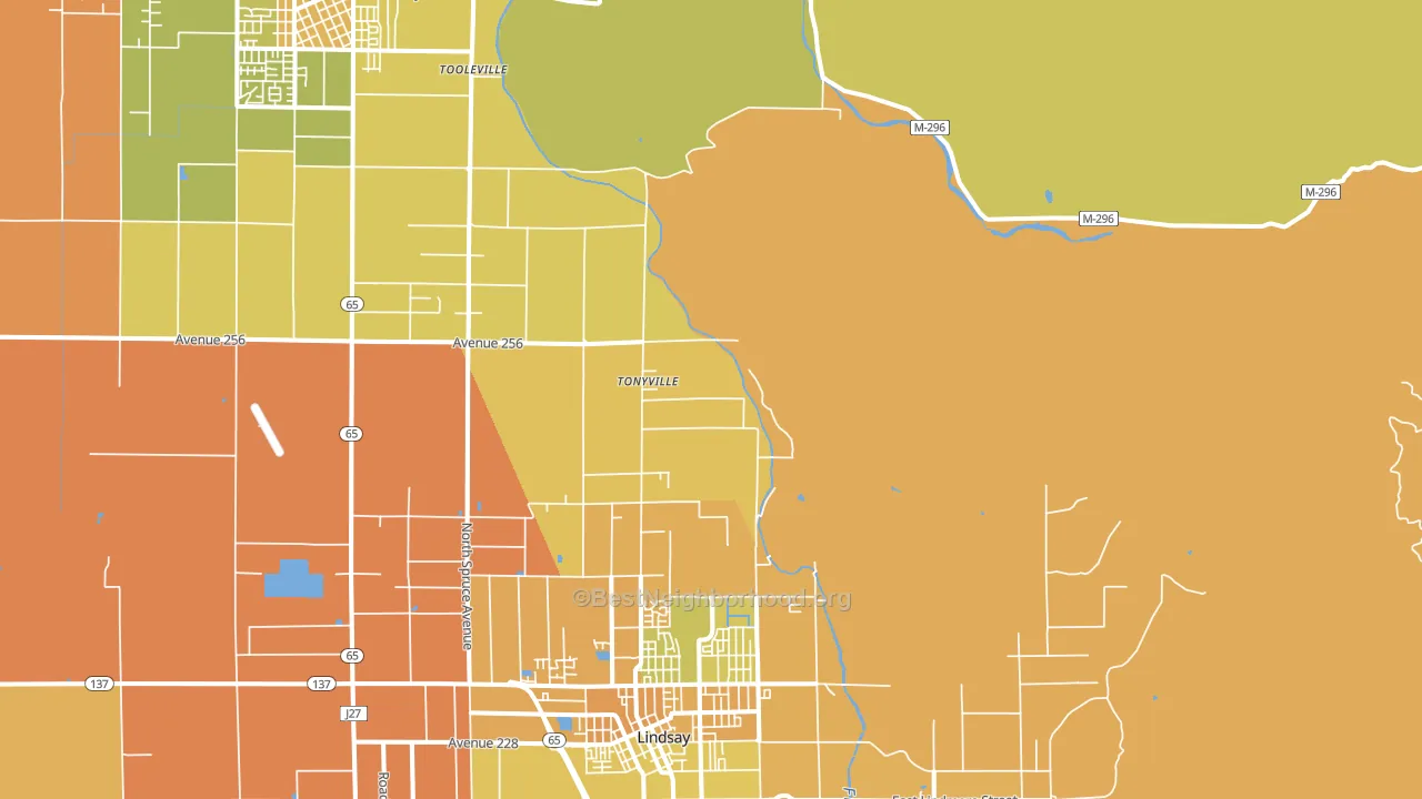 Tonyville, CA block-group voter-turnout map