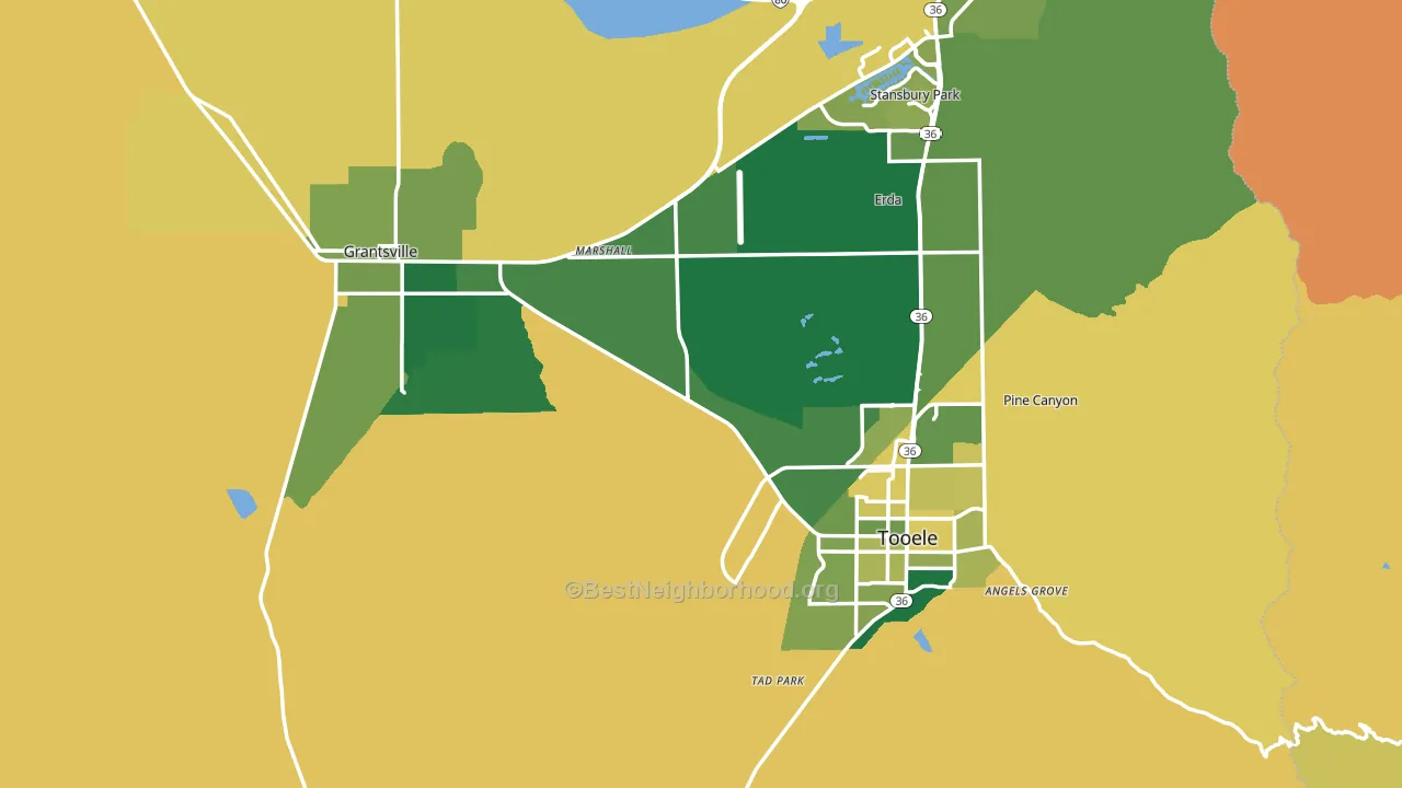 Tooele County, UT block-group voter-turnout map