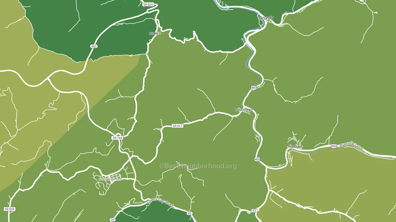 Tookland, VA block-group voter-turnout map