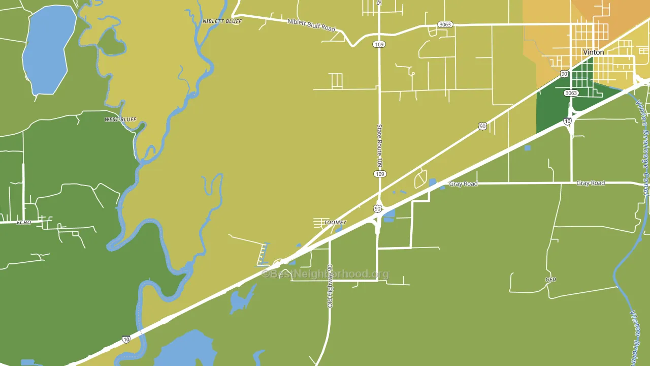 Toomey, LA block-group voter-turnout map