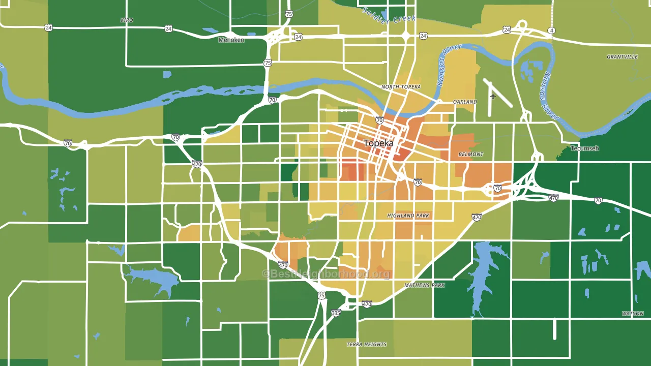 Topeka, KS block-group voter-turnout map