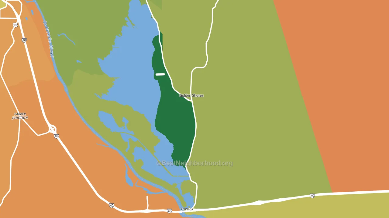 Topock, AZ block-group voter-turnout map
