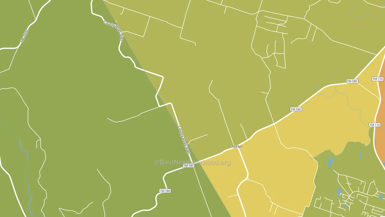 Topsey, TX block-group voter-turnout map