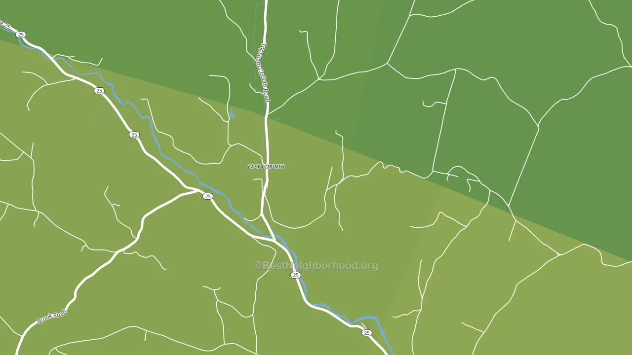 Topsham Four Corners, VT block-group voter-turnout map