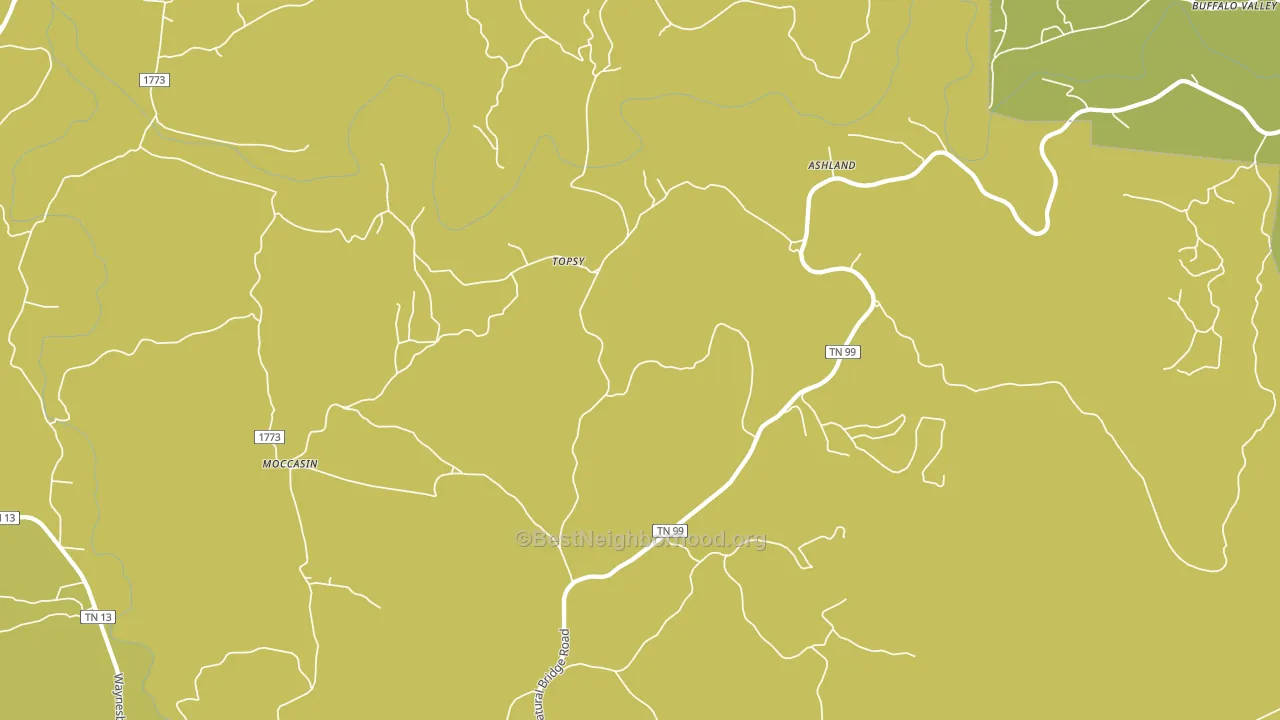 Topsy, TN block-group voter-turnout map